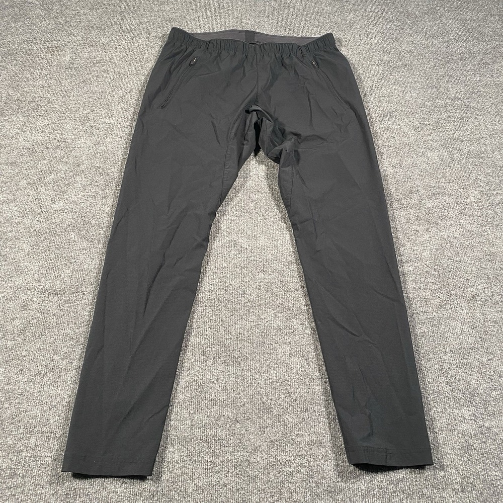 Paskho Pants Mens M Black Tech Minimalist Performance Stretch 32x32 Windbreaker - Picture 2 of 12